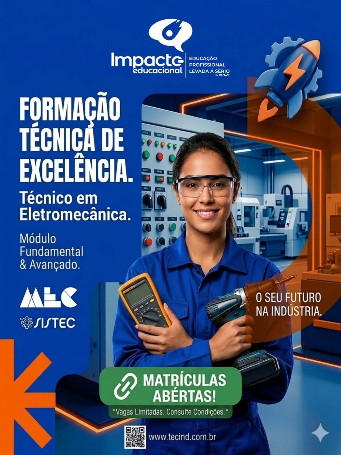 Material de divulgação Impacto: Técnico em Eletromecânica
